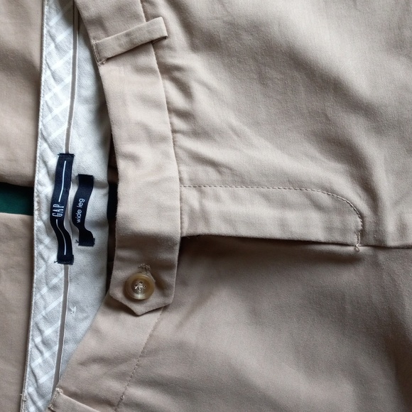 GAP Wide Leg Size4 Ankle Gapstretch Beige Women's Pants(above ankles) 97% Cotton - Picture 3 of 12